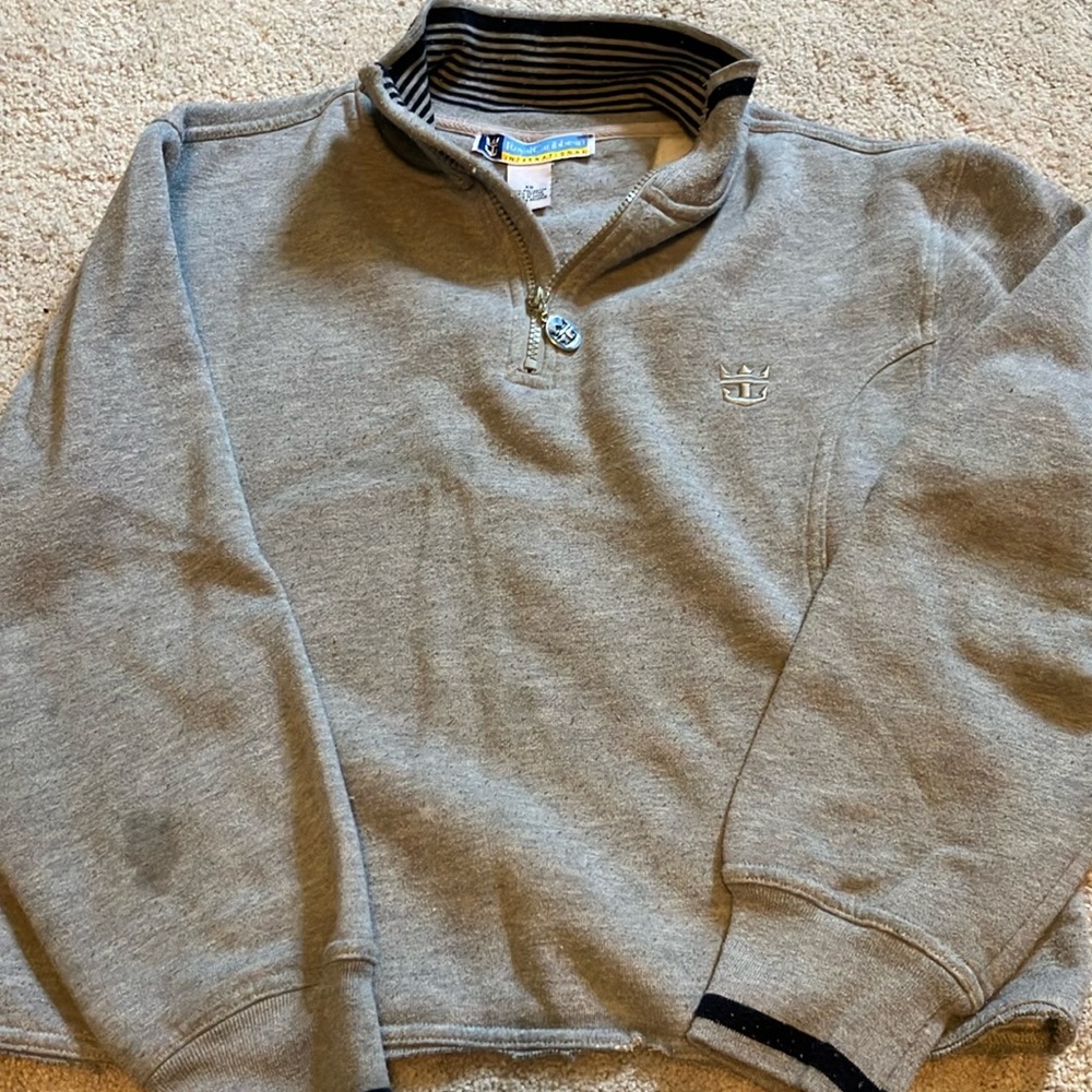 Royal Caribbean 3/4 zipper up Gray Sweatshirt XS Vintage